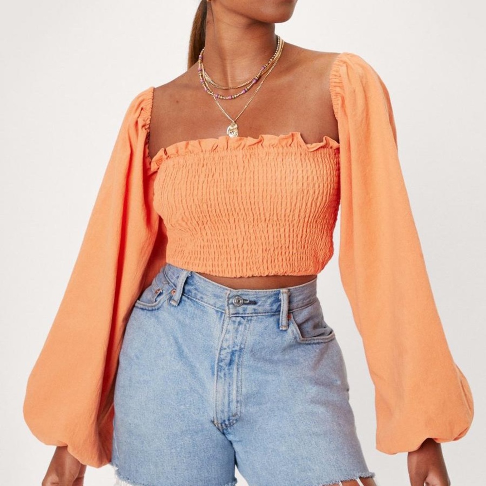Puff Sleeve Crop Top